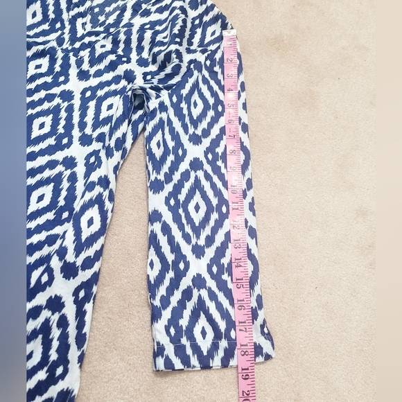 Woman's Brooks Brothers Blue Ikat Tunic Blouse 100% Cotton Size Small 3/4 Sleeve - Picture 9 of 12